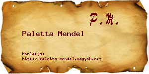 Paletta Mendel névjegykártya